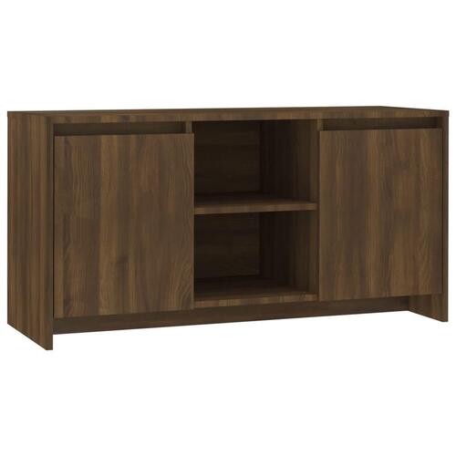 Tv-bord 102x37,5x52,5 cm konstrueret træ brun egetræsfarve