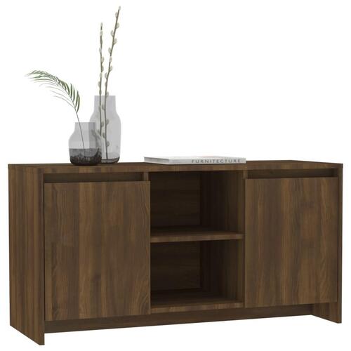 Tv-bord 102x37,5x52,5 cm konstrueret træ brun egetræsfarve