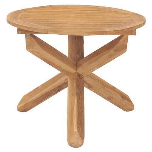 Havebord Ø90x75 cm massivt teaktræ