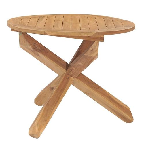 Havebord Ø90x75 cm massivt teaktræ