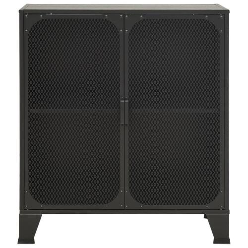 Opbevaringsskab 72x36x82 cm metal og MDF grå