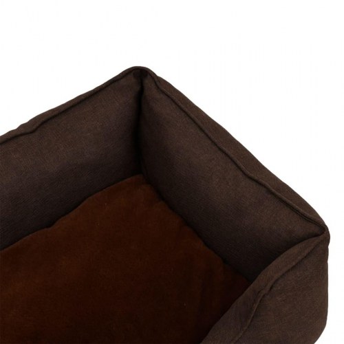 Hundekurv 65x50x20 cm hør-look fleece brun