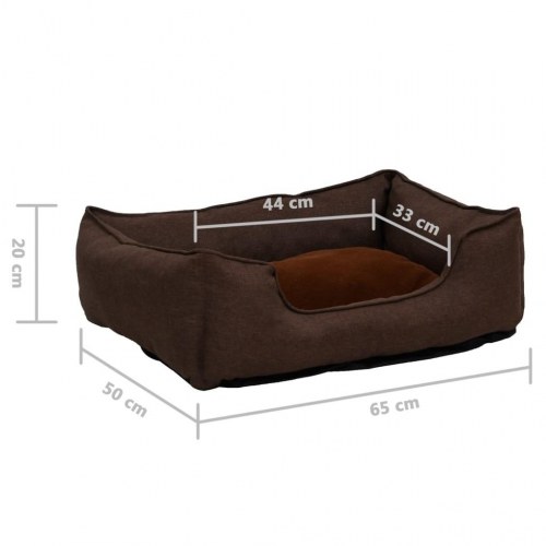 Hundekurv 65x50x20 cm hør-look fleece brun