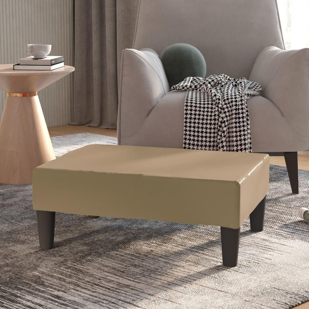 Fodskammel 78x56x32 cm kunstlæder cappuccinofarvet