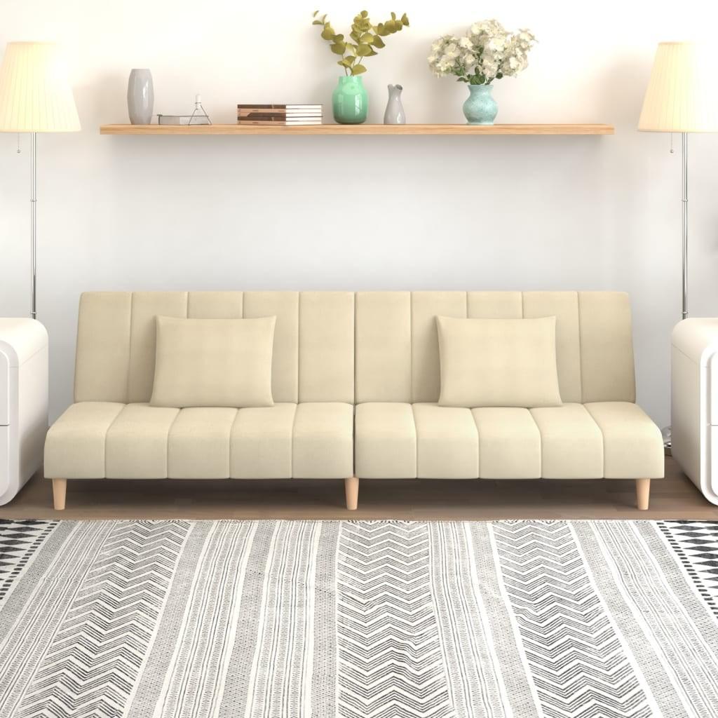 2-personers sovesofa stof cremefarvet