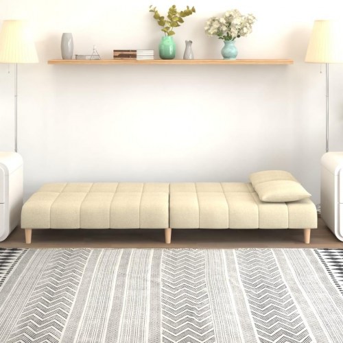 2-personers sovesofa stof cremefarvet