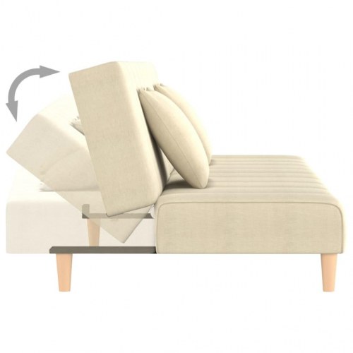 2-personers sovesofa stof cremefarvet