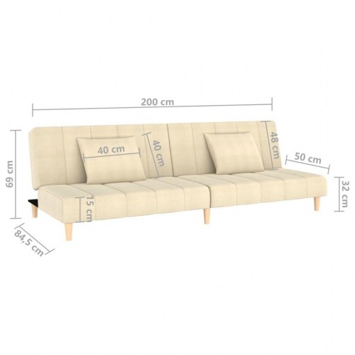 2-personers sovesofa stof cremefarvet