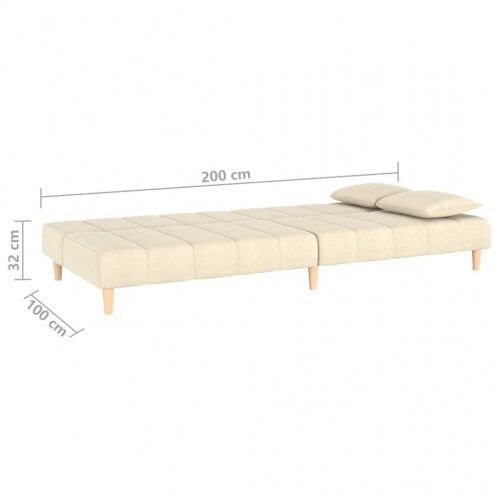 2-personers sovesofa stof cremefarvet