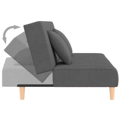 2-personers sovesofa fløjl mørkegrå