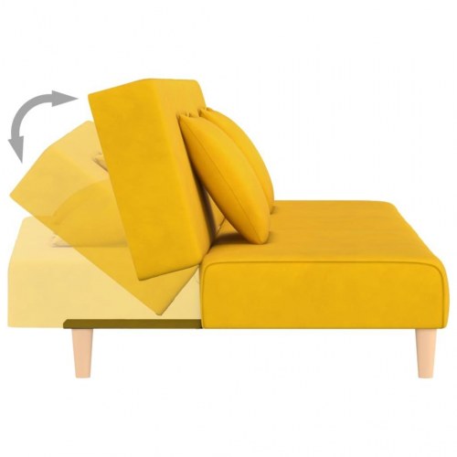 2-personers sovesofa fløjl gul