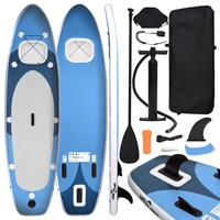 Oppusteligt paddleboardsæt 330x76x10 cm havblå