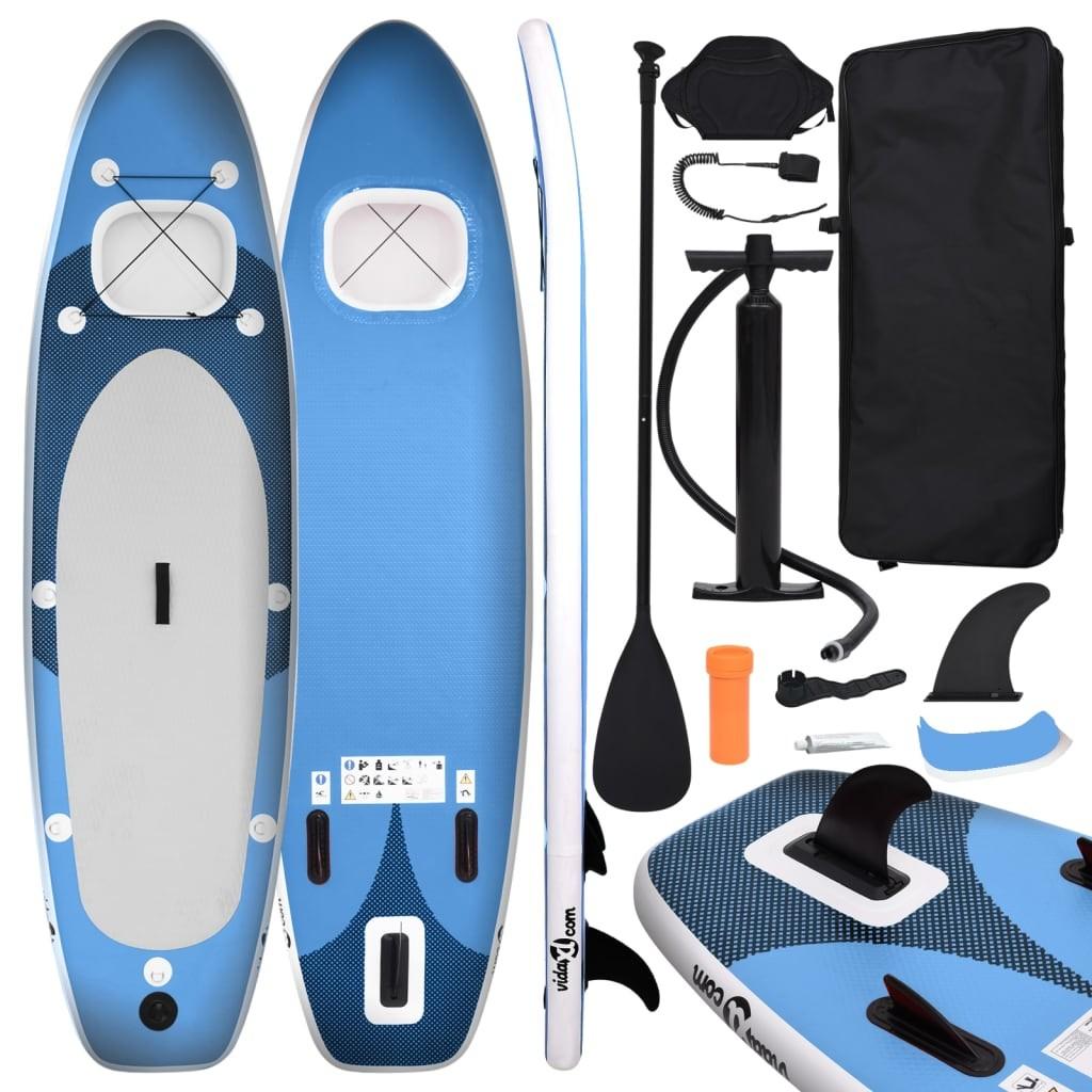 Oppusteligt paddleboardsæt 330x76x10 cm havblå
