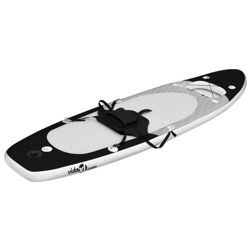 Oppusteligt paddleboardsæt 360x81x10 cm sort