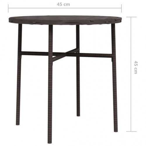 Tebord 45 cm polyrattan brun