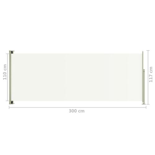 Sammenrullelig sidemarkise til terrassen 117x300 cm Cremefarvet