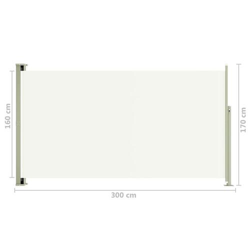 Sammenrullelig sidemarkise til terrassen 170x300 cm cremefarvet
