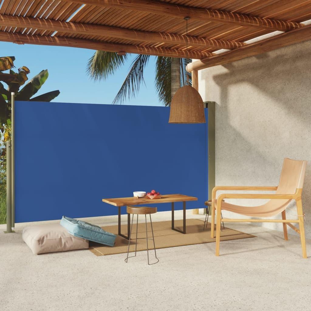 Sammenrullelig sidemarkise til terrassen 170 x 300 cm blå