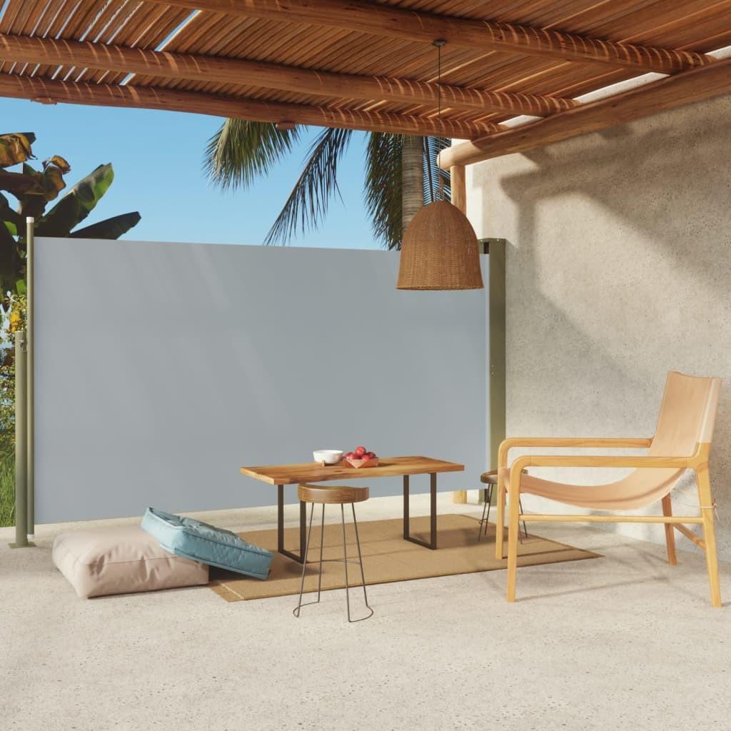 Sammenrullelig sidemarkise til terrassen 170 x 300 cm grå
