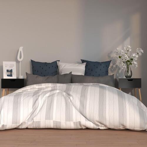 Sengeskabe 2 stk. 40x40x56 cm spånplade sort højglans
