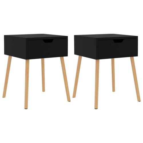 Sengeskabe 2 stk. 40x40x56 cm spånplade sort højglans