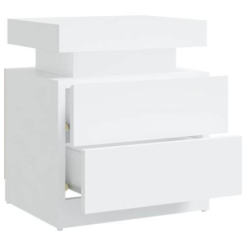 Sengebord 45x35x52 cm spånplade hvid