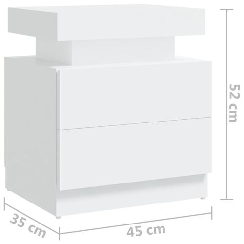 Sengebord 45x35x52 cm spånplade hvid