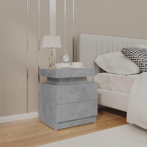 Sengebord 45x35x52 cm spånplade betongrå