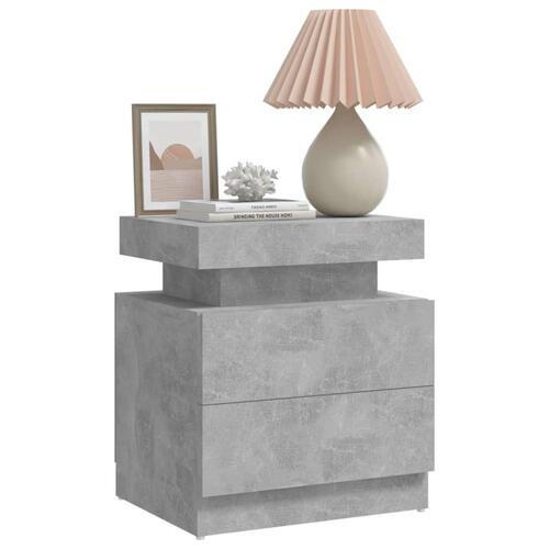 Sengebord 45x35x52 cm spånplade betongrå