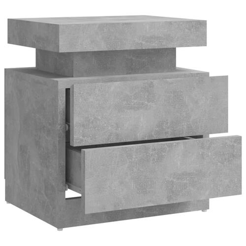 Sengebord 45x35x52 cm spånplade betongrå