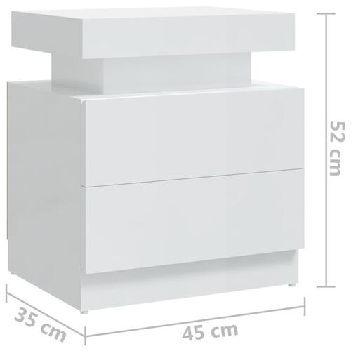 Sengeskab 45x35x52 cm spånplade hvid højglans