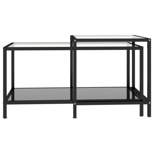 Stueborde i industrielt design - 2 stk., hærdet glas, sort