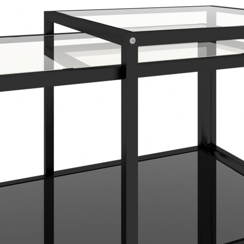 Stueborde i industrielt design - 2 stk., hærdet glas, sort