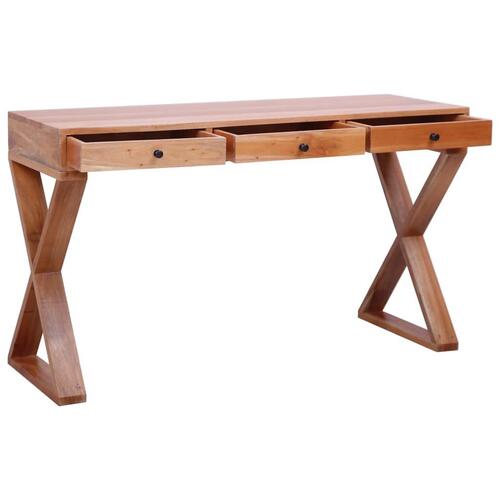 Computerbord 115x47x77 cm massivt mahognitræ naturfarvet