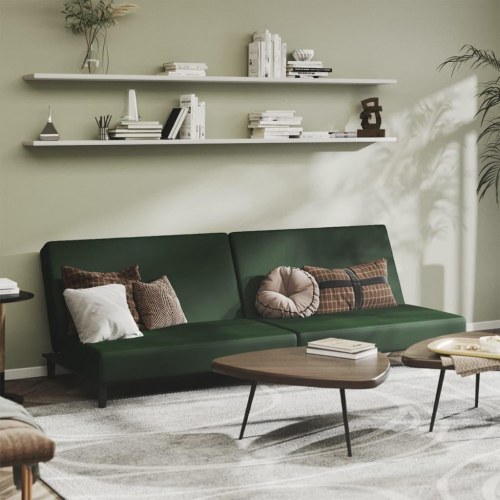 2-personers sovesofa fløjl mørkegrøn