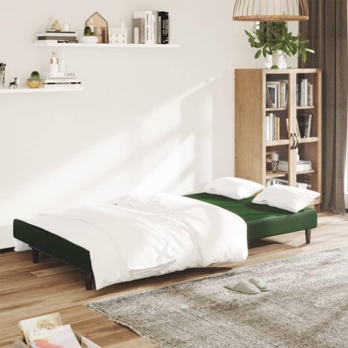 2-personers sovesofa fløjl mørkegrøn