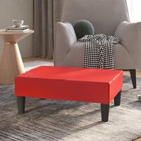 Fodskammel 78x56x32 cm kunstlæder rød