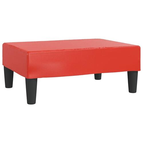 Fodskammel 78x56x32 cm kunstlæder rød