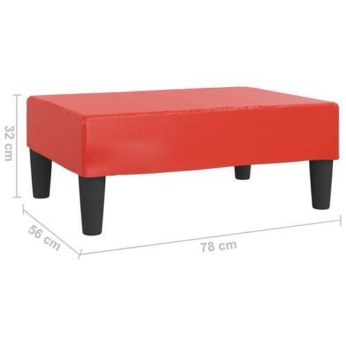 Fodskammel 78x56x32 cm kunstlæder rød