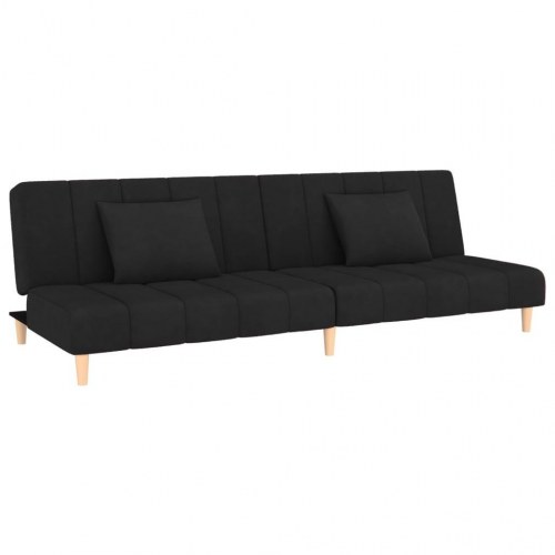 2-personers sovesofa fløjl sort