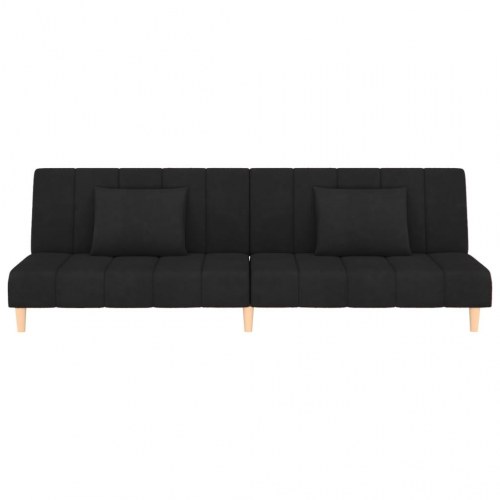 2-personers sovesofa fløjl sort