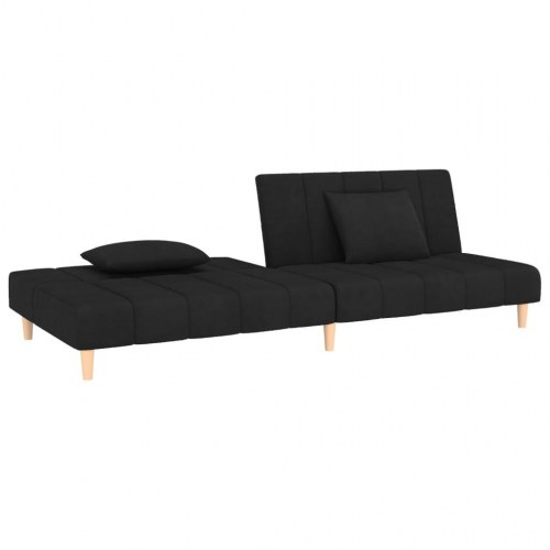 2-personers sovesofa fløjl sort