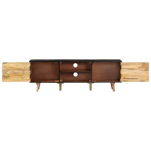 Tv-bord 140x30x46 cm ru mangotræ og massivt akacietræ