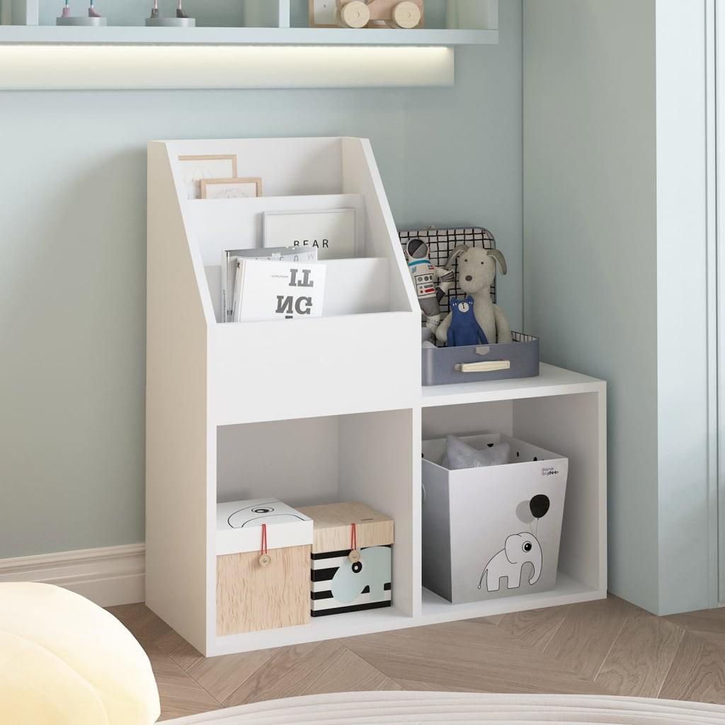 Magasinholder til børn 71x30x78,5 cm spånplade hvid