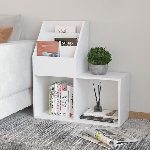 Magasinholder til børn 71x30x78,5 cm spånplade hvid