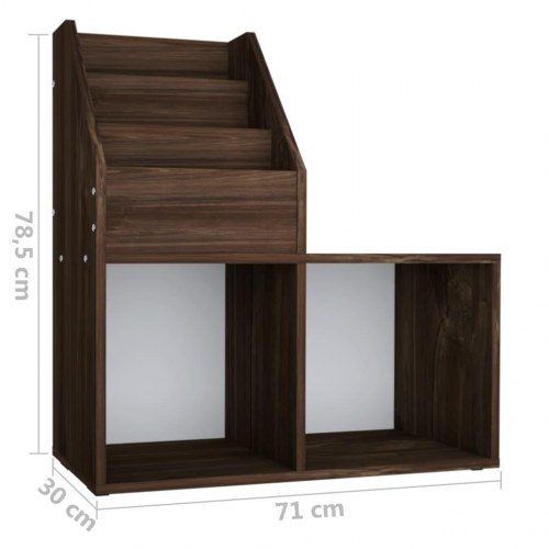 Magasinreol til børn 71×30×78,5 cm - konstrueret træ, røget eg