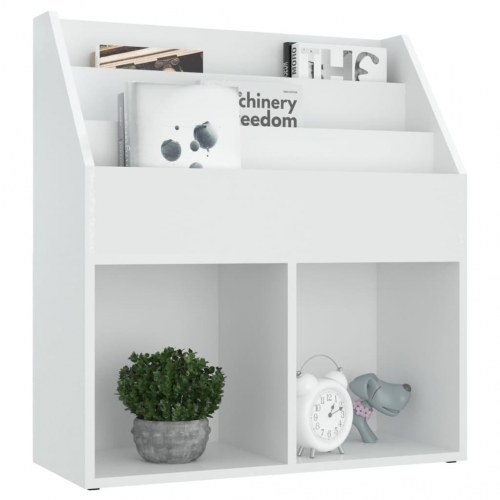 Magasinholder til børn 71x30x78,5 cm spånplade hvid