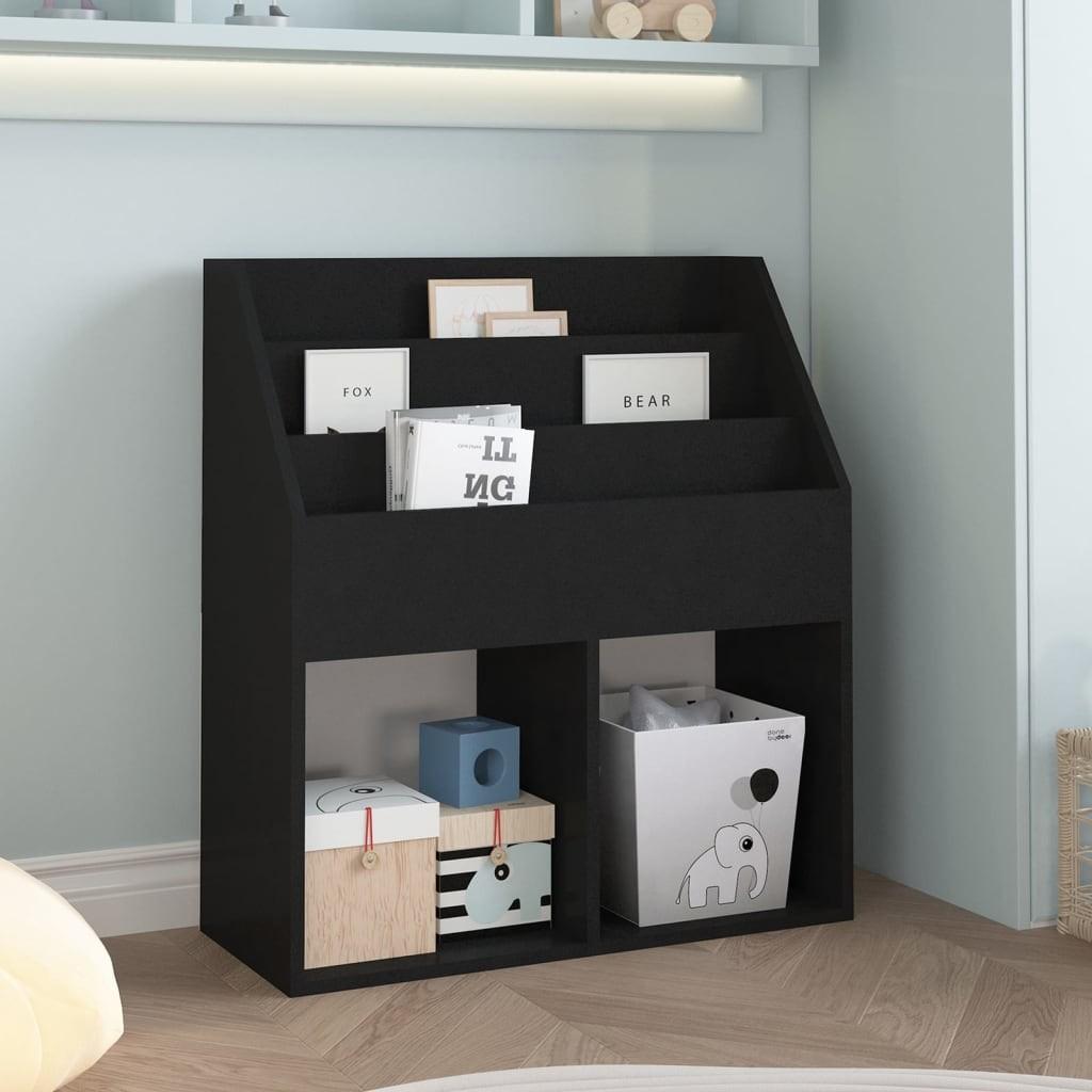Magasinholder til børn 71x30x78,5 cm spånplade sort