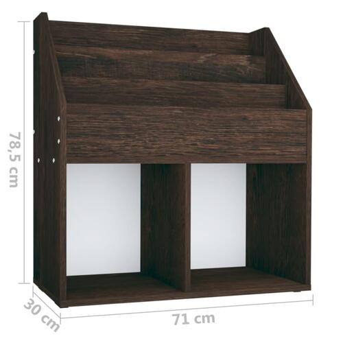 Magasinreol til børn 71x30x78,5 cm konstrueret træ røget eg