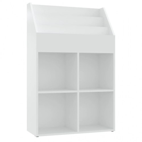 Magasinholder til børn 71x30x114 cm spånplade hvid